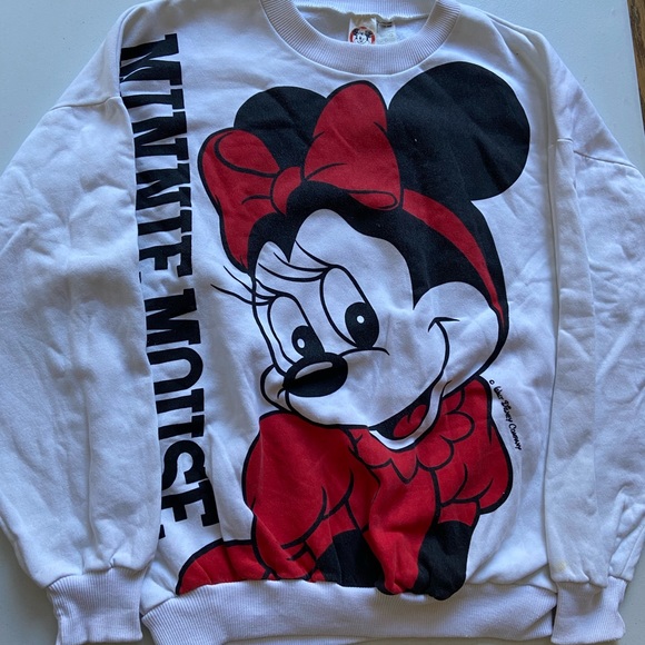 VINTAGE DISNEY MINNIE MOUSE SWEATER SIZE LARGE GOOD CONDITION MINOR FLAWS SHOWN - Picture 2 of 9